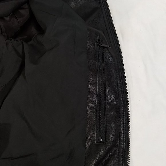 Men's Dockers Pebbled Faux-Leather Racer Jacket - Black - Small - NWOT - Picture 5 of 5